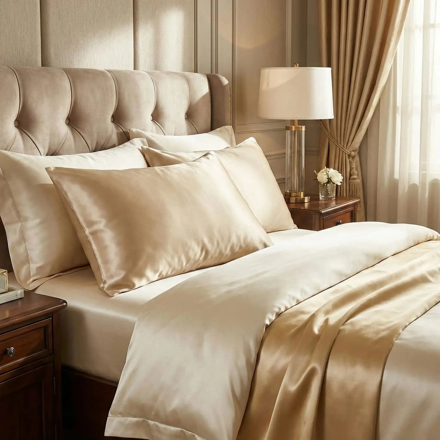 Taie d'oreiller en soie de mûrier - Le soin de nuit anti-âge et cheveux